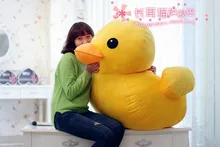 huge plush yellow duck toy lovely big yellow duck doll pillow birthday gift about 100cm