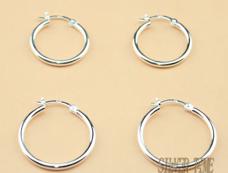 

925 sterling silver earrings hooks smooth round tube diy Jewelry Accessories 1pair