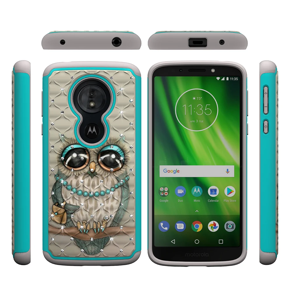Чехол для Moto E4 US E5 Play Cruise G6 ZTE N9136 с блестящим рисунком защитный жесткий резиновый