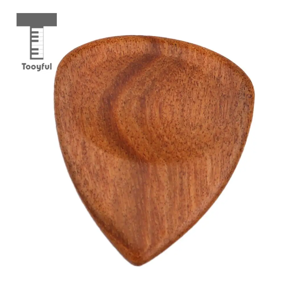 Smooth Wooden Guitar Pick Plectrums Heart Shape + Storage Case Bag for Acoustic Electric Guitar