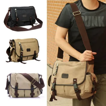 

2019 New Brand Fashion Men's Canvas Schoolbag And Simple Satchel Shoulder Messenger Bag Laptop Bags Vintage