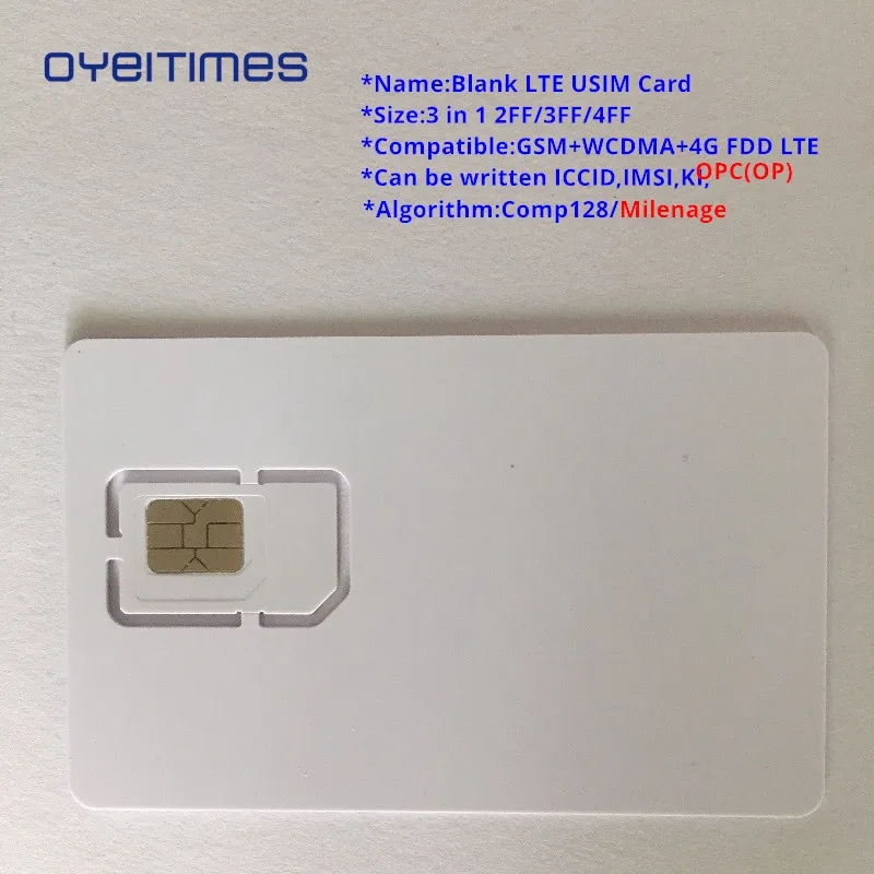 OYEITIMES пустая sim-карта 4G LTE программируемая sim-карта мобильный телефон sim-карта ICCID IMSI PIN PUK ADM KI Milenage COMP128 Algorith