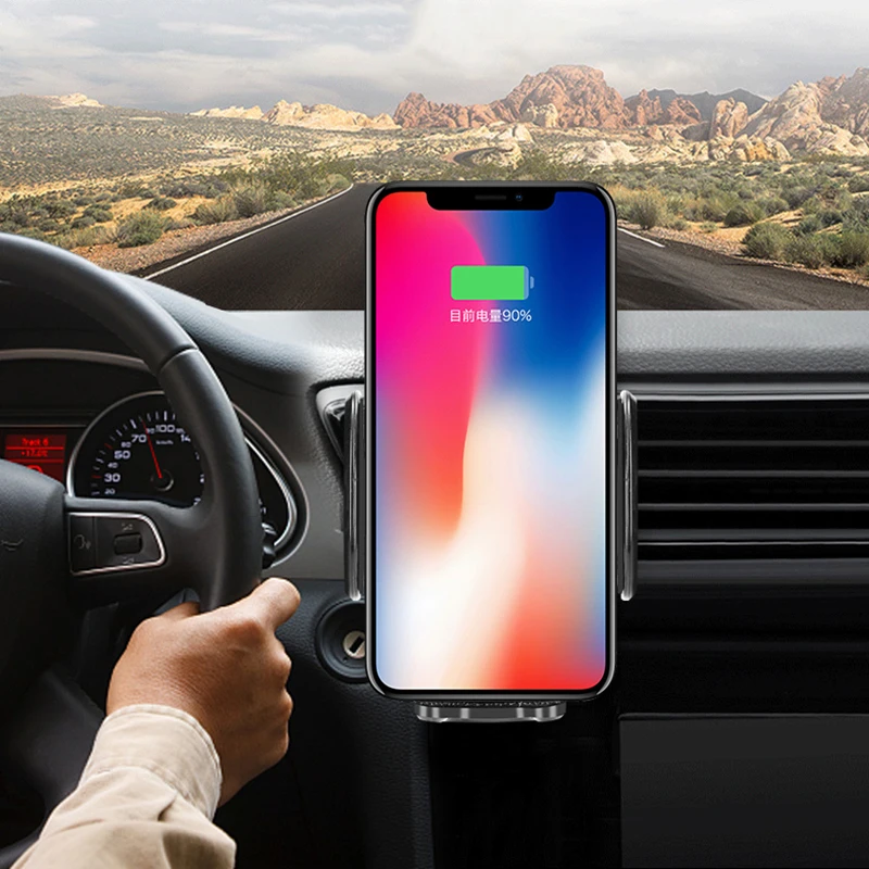 10 Вт автомобильное беспроводное зарядное устройство для IPhone XR XS Max Smart Sensor