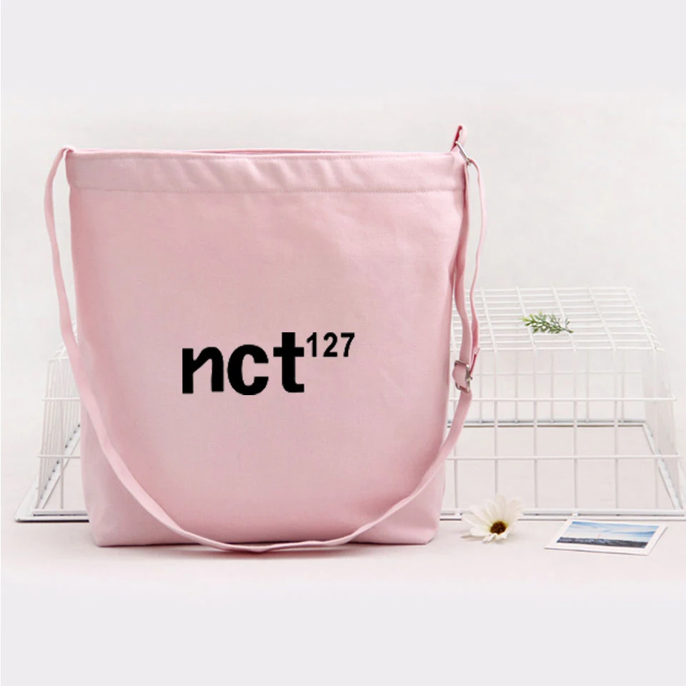 Модные холщовые сумки NCT 127 для мужчин и женщин большие на плечо в Корейском стиле