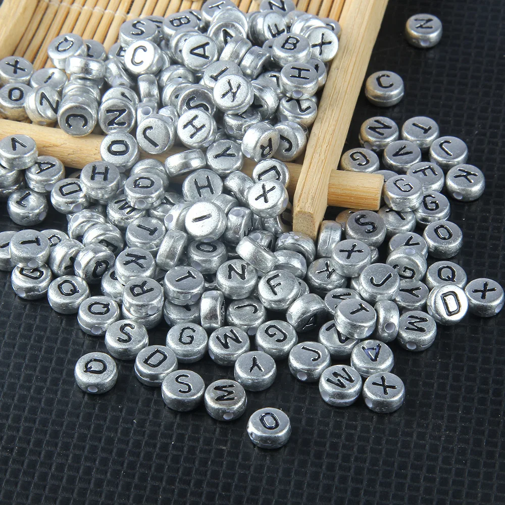 

100PCS/Pack Round DIY Letter Acrylic Bead Handmade Materials Sewing Craft Accessory Supplie Clothing Buttons Bracelet Decoration