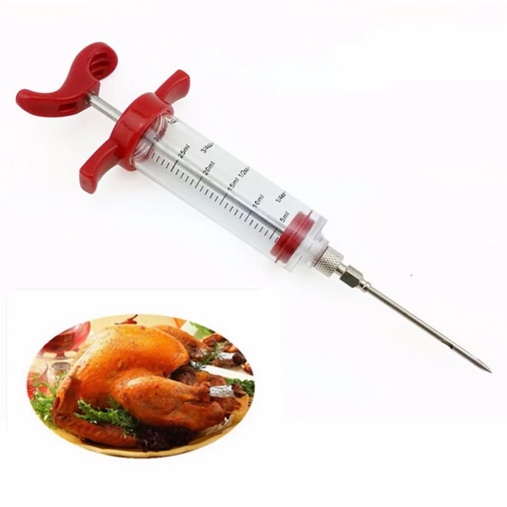 

1 Piece Meat Marinade Flavor Injector Syringe Seasoning Sauce Cooking Meat Poultry Turkey Chicken BBQ Tools Kitchen Cooking Tool