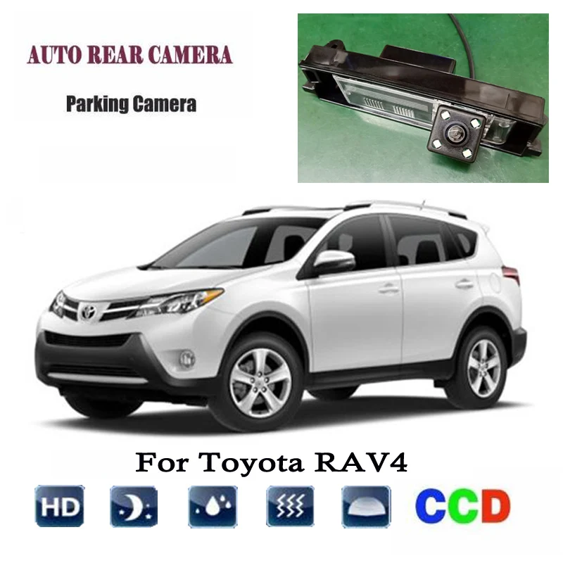 Camera Reversing Camera For Toyota RAV4 CCD 4 LED Night Vision/Car Rear Backup view Parking Camera / license plate camera