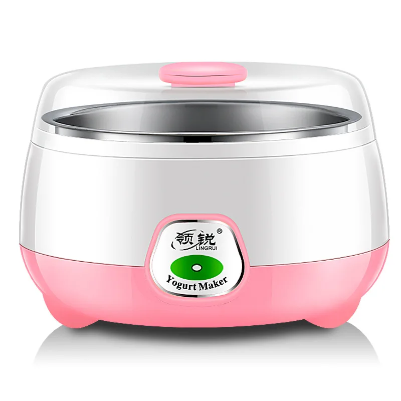Домашний автоматический йогурт машина постоянная температура ферментация мини из нержавеющей стали мочевой пузырь - Цвет: Pink