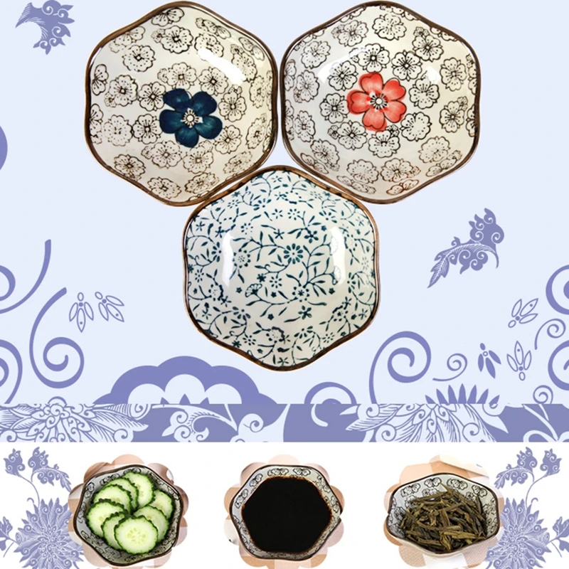 

1PC China Dinnerware Creative Pattern Ceramic Plates Japanese Sushi Dishes Snacks Kitchen Vinegar Seasoning Sauce