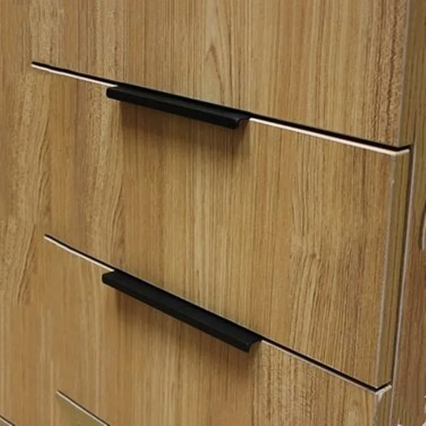 96MM 128MM 160MM Modern simple cabinet door edge sealing handles antique black drawer dresser hide pull knob 5\