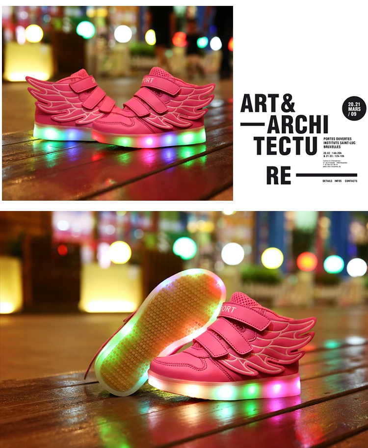 Sapatas dos Miúdos com Luzes Sapatilhas com Rodas de Roller up para Meninos Crianças Skate Glowing Light Meninas Zapatillas Con Ruedas Led 25 Sapatilhas com Rodas De Roller Skate glowing