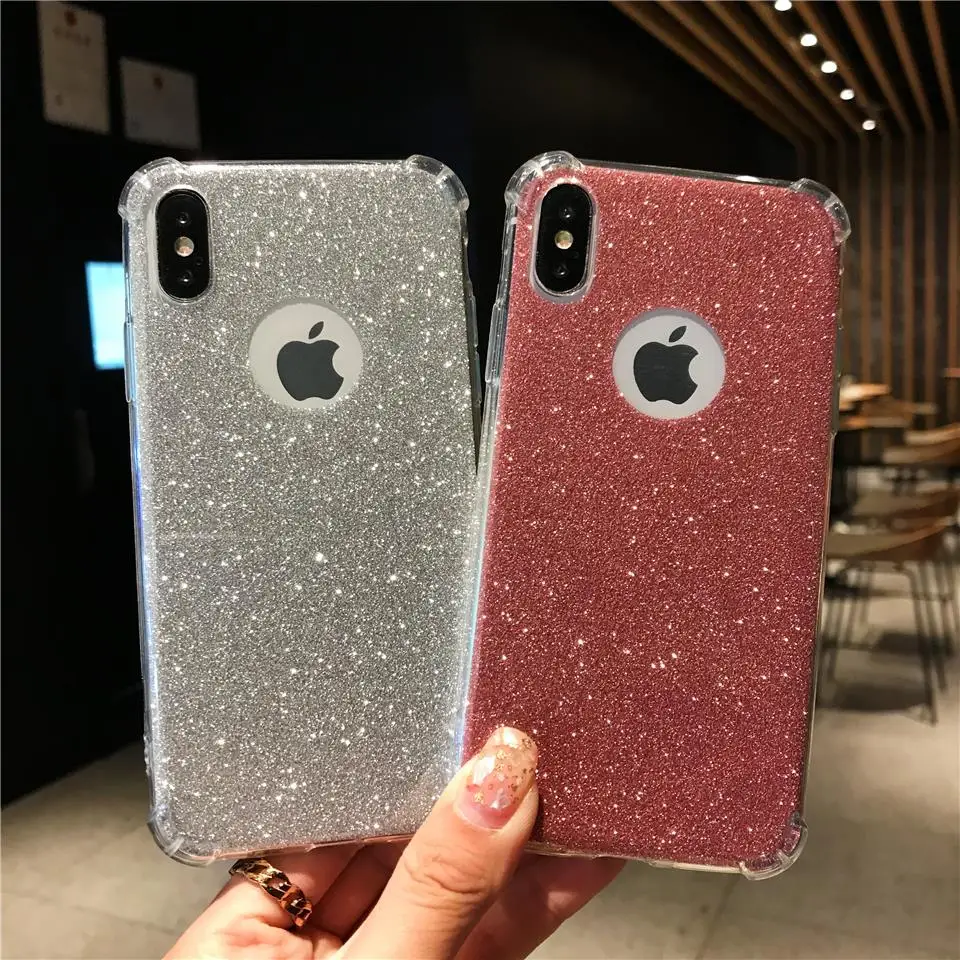 Блестящий противоударный чехол из ТПУ для iPhone X XR XS MAX 5S SE 6 6S 7 8 Meizu M5 M6 Note M5S M6S M6T 15 Plus