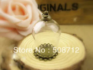 

!Free shipping!GGP00053 50sets/lot 30*18mm Arch Glass Globe Bubbles with bronze base+ large ring