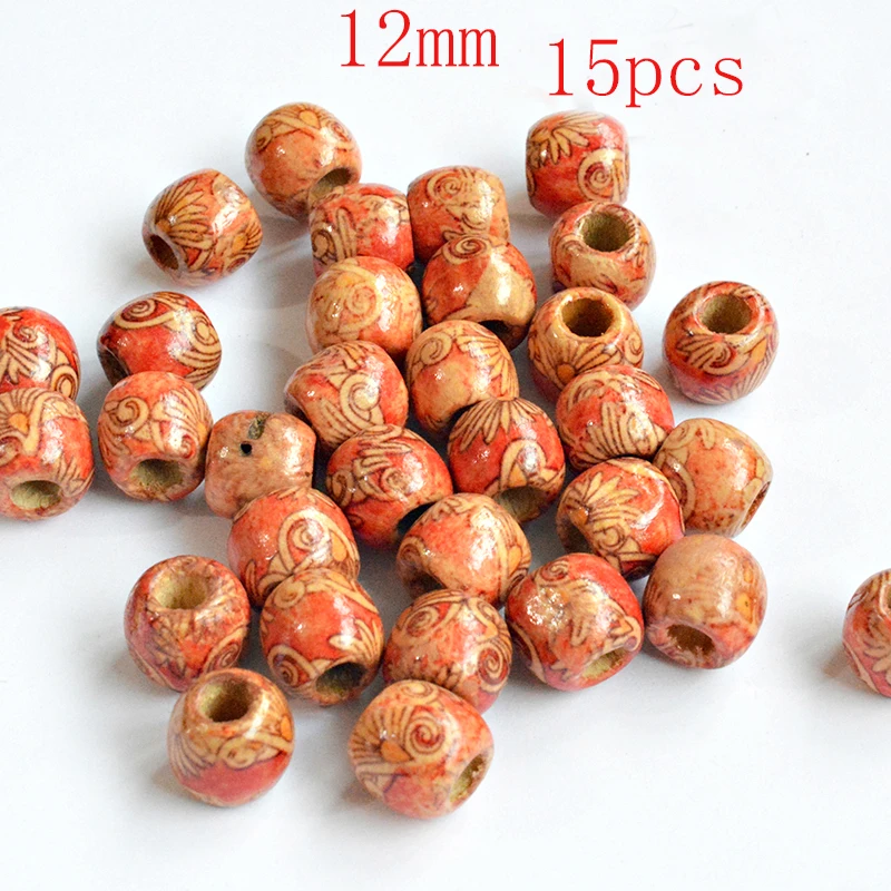 

FLTMRH Natural Wooden Beads Fit Necklace Bracelet Loose Big Hole Spacer Wood Beads Jewelry Making