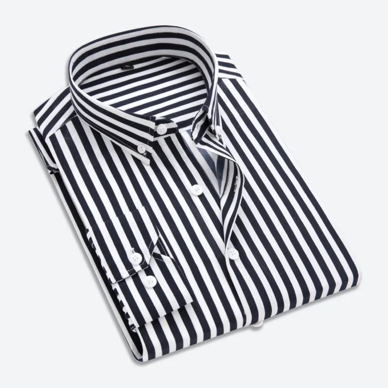 Shirt Men 2018 Clothes Striped Long Sleeves Mens Dress Shirts Camisa Masculina Spring Summer Brand Casual Male Shirt Tops 5XL