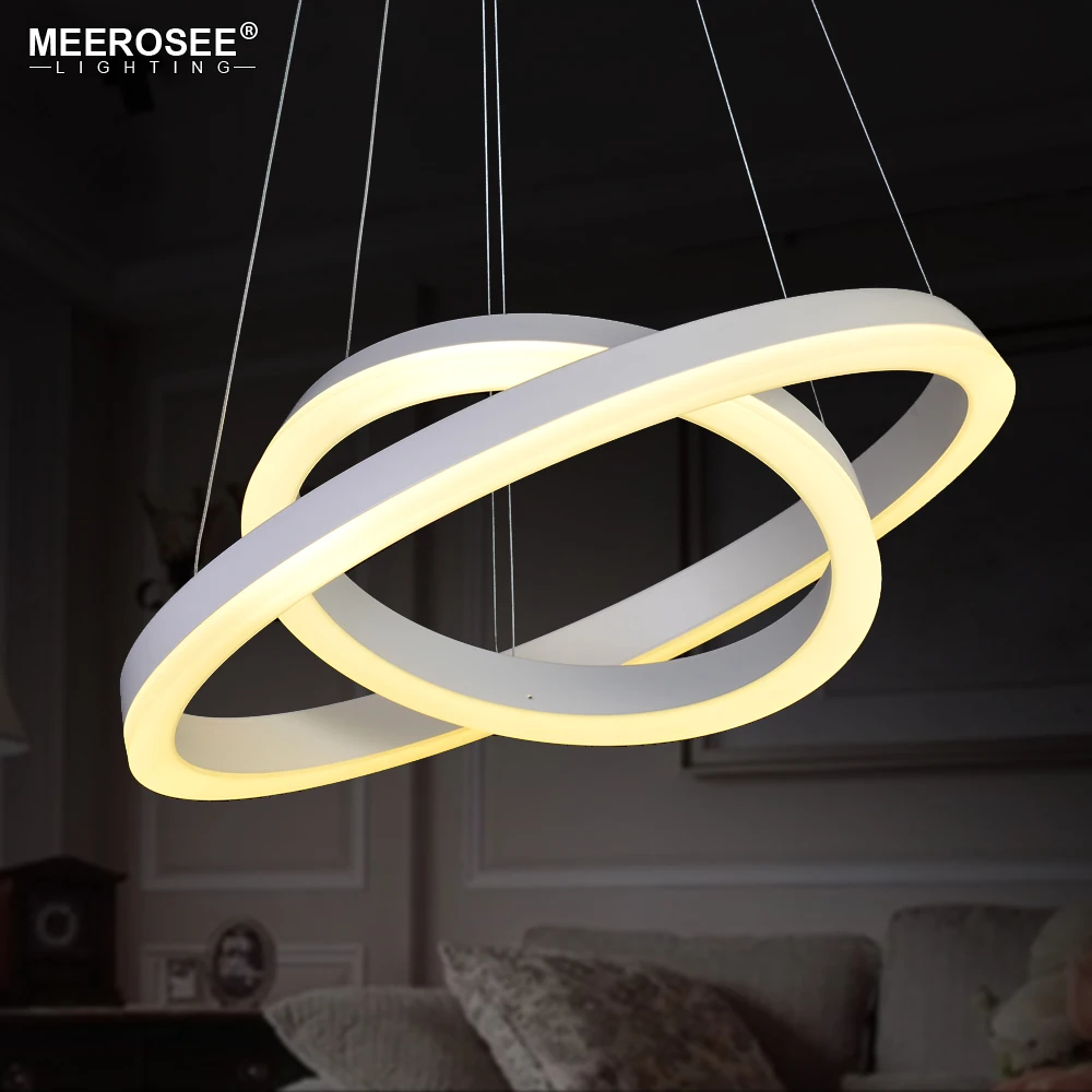 

2018 Led Modern Pendant Lights 2 Rings Luminaires For Living Dining Room Led Hanglamp Lustre Lamparas De Techo Colgante Moderna