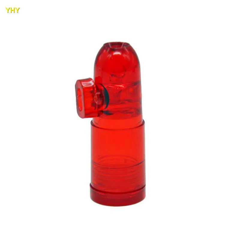 Acrylic Plastic Snuff Bullets smoke Pipe Snuff Bullet Acrylic Clear with Clear Bottoms Rocket Shape Nasal smoking Tobacco Pipe01