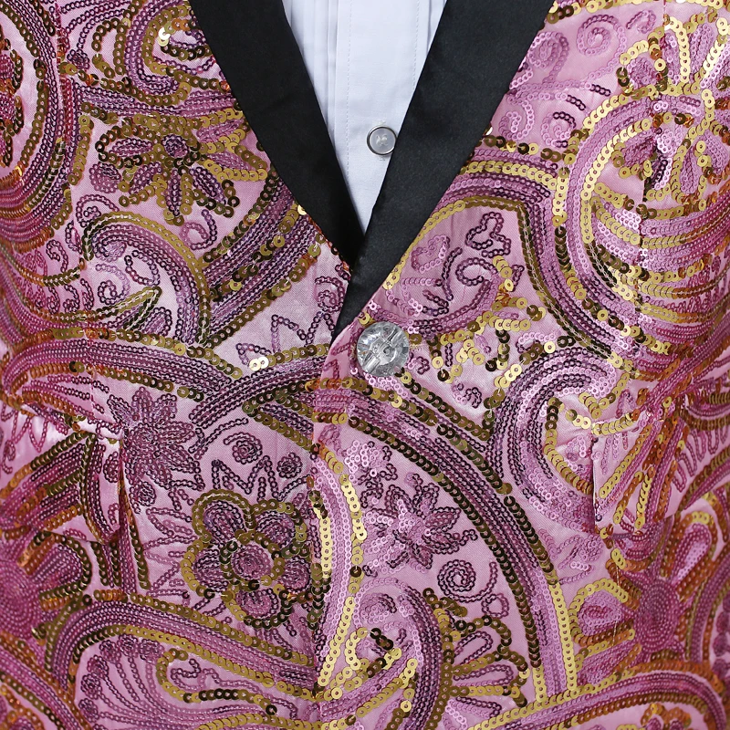 Блестящий Цветочный блесток шаль с блестками нагрудный костюм на одной пуговице блейзер мужской ночной клуб свадьба сцена Выпускной DJ костюм Блейзер с галстуком-бабочкой
