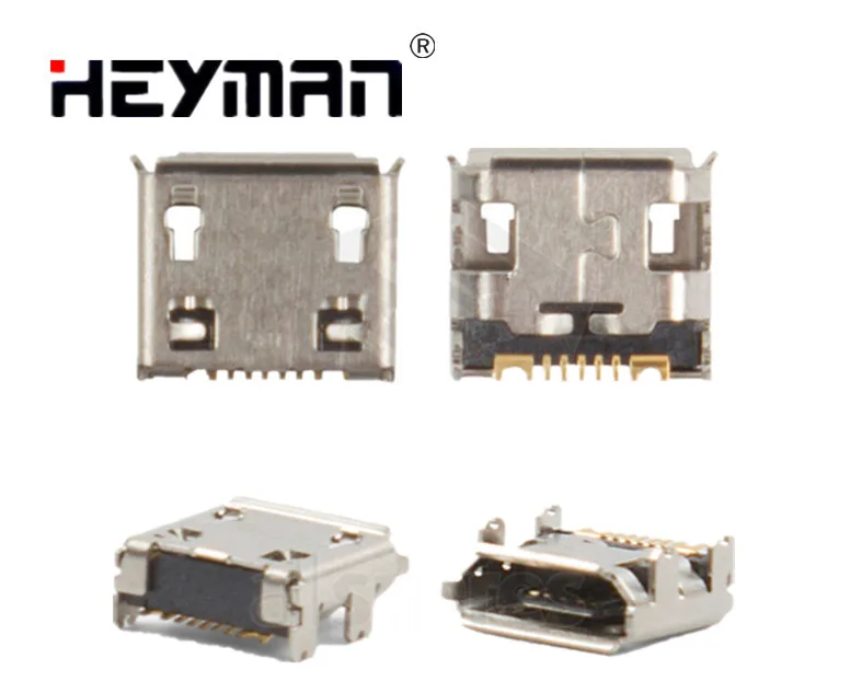 USB-разъем Heyman для зарядки Samsung S5300 Pocket S5360 S5380 S5570 S5610 S6102 Y Duos S6802 (7 pin micro USB type-B) |