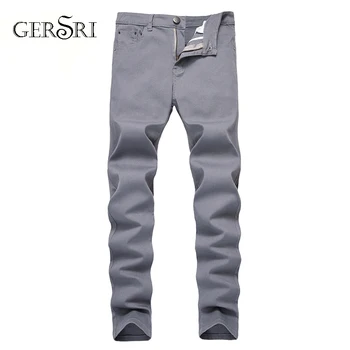 

Gersri Men Jeans Pleated Patchwork Ripped Biker Jeans For Male Casual Slim Fit Distressed Grey Denim Pants Large Size Pants
