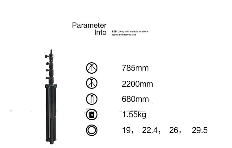 220 см с металлическими заклепками; туфли-лодочки материал компактный Портативный осветительная стойка для студийной фото-и видеосъемки освещение CD50