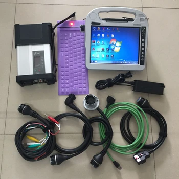 شراء MB Star C5 تستخدم CF-H2 I5 4G اللوحي 2020.12 البرمجيات في 360GB SSD SD موصل 5 سيارة وشاحنة أداة تشخيص رمز الماسح الضوئي قراءة