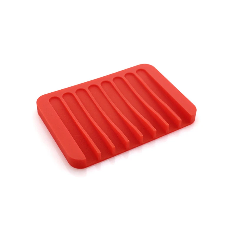 Reusable Eco-friendly Silicone Bathroom Soap Dish Plate Holder Tray Storage Case can CSV