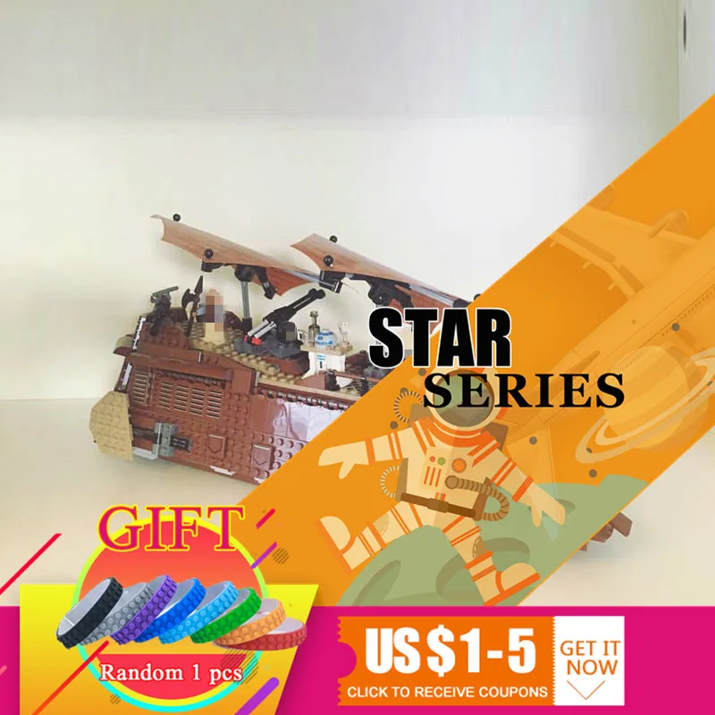 

05090 821Pcs Star Series War The Jabba`s Sail Barge Set Children Educational Building Blocks Compatible with 6210 Toys lepin