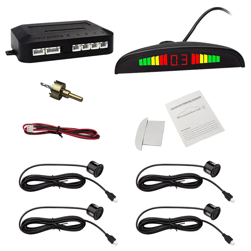 imágenes para Eunavi Sistema de Aparcamiento con 4 Sensores 22mm + LED + Zumbador de Alarma, Auto Kit de Sensor de Aparcamiento Sistema de Radar imágenes para Eunavi Sistema de Aparcamiento con 4 Sensores 22mm + LED + Zumbador de Alarma, Auto Kit de Sensor de Aparcamiento Sistema de Radar