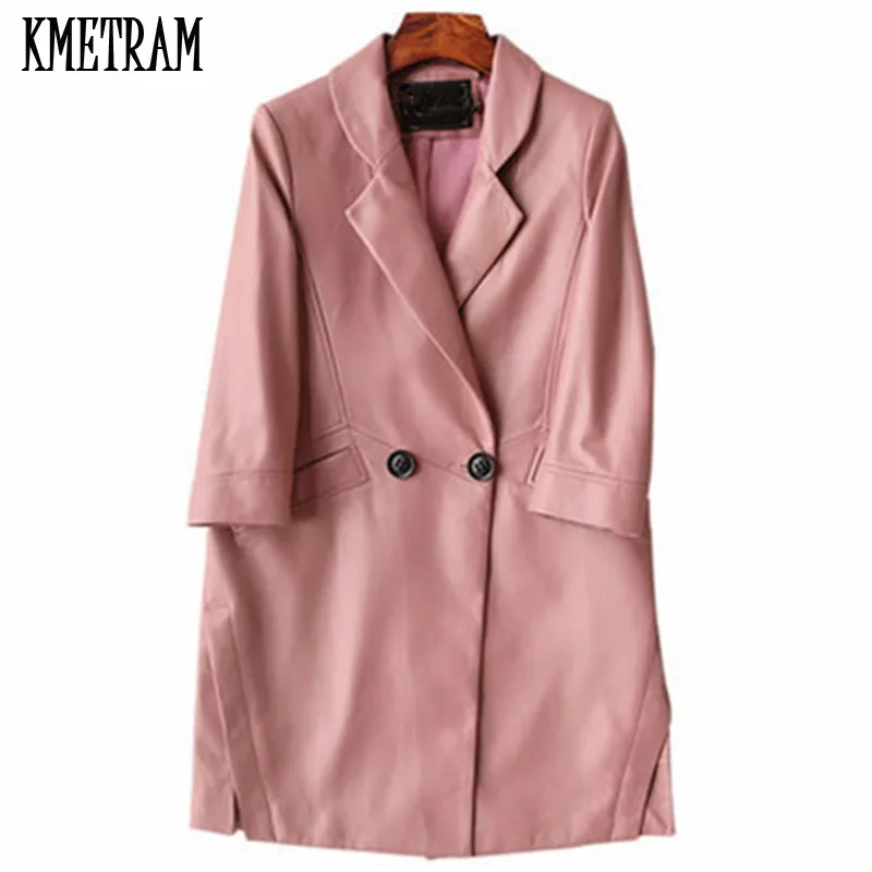 

KMETRAM Spring Autumn Genuine Sheepskin Leather Jacket Women 2019 Fashion Slim Jaqueta Feminina Motorcycle Biker Jacket HH925