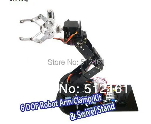 

Six degrees of freedom robotic arm with a rotating three-dimensional structure of the full metal base stand