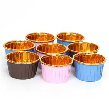 

Aluminum-plated Cupcake Paper Cups Muffin Cupcake Liner Baking Cup Case Wedding Caissettes Cupcake Wrapper Paper Pastry Tools