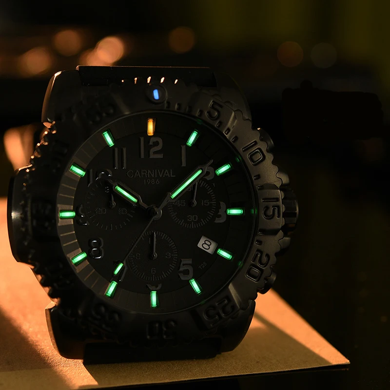 Часы на фестиваль мужские роскошные брендовые кварцевые часы модные светящиеся тритиевые часы Reloj Hombre спортивные часы мужские часы Relogio