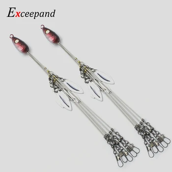 

2 Pieces Umbrella Alabama Rig for Bass Crappie Lures Fishing Bait 5 Arms 4 Blades Fishing Lure Set