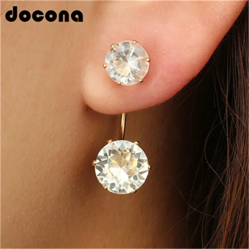 gold side stud earrings