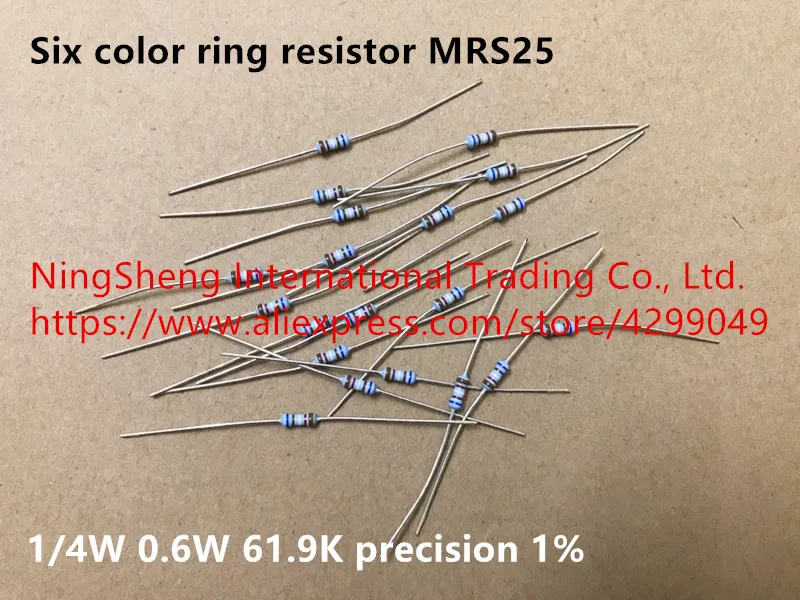 Оригинальный новый 100% шестицветный кольцевой резистор MRS25 1/4 Вт 0 6 61 9 K