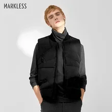 Markless Сверхлегкий мужской жилет на утином пуху, Зимний жилет на 90% белом утином пуху, приталенная куртка без рукавов YRA8351M