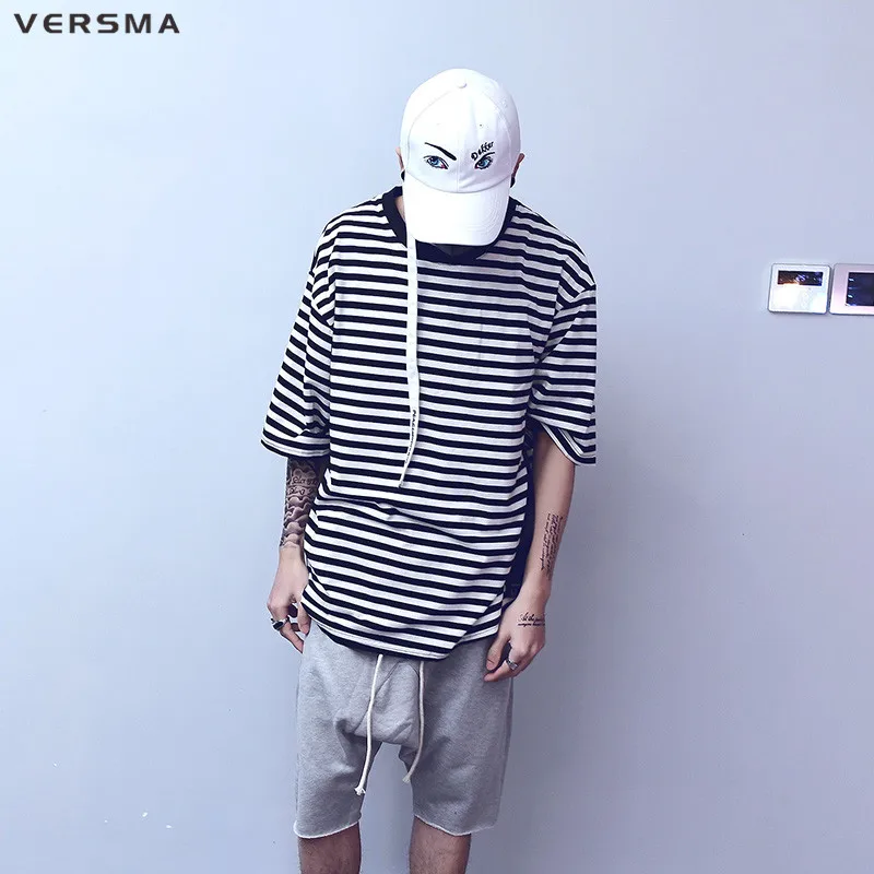 VERSMA 2017 Harajuku Justin Bieber GD Classic Loose Striped T Shirt Men Summer Short Sleeve Fashion Hip Hop Oversize T-shirt Men