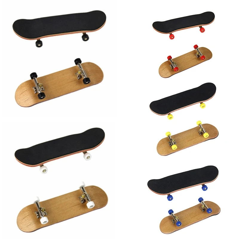 

5 Color Professional Type Bearing Wheels Skid Pad Maple Wood Finger Skateboard Alloy Stent Bearing Wheel Fingerboard Novelty Toy