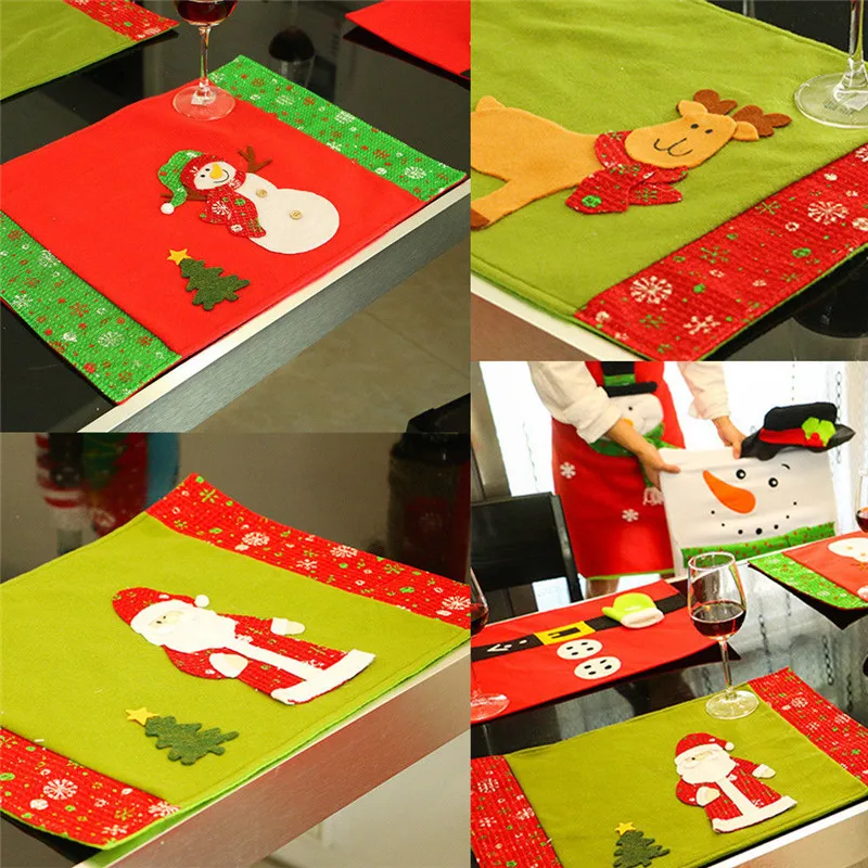 

Christmas Decoration Kitchen Table Placemat Heat-Resistant Pad Non-woven Fabric Table Kitchen Mat Christmas Decoration