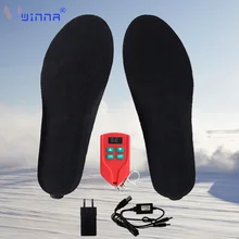 Unisex Electrically Heated Insoles with LED Remote Control Big BK Cloth Breathable Heating Pads Winter Thermal Insoles 2000mAh