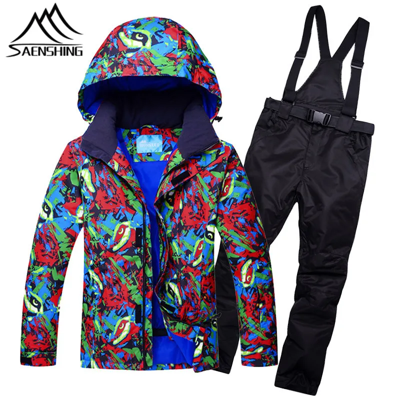 

Mountain Skiing Suit Men Camo Pattern Winter Ski Suit Waterproof Thermal Ski Clothing Male Outdoor Skiing Snowboarding Suits