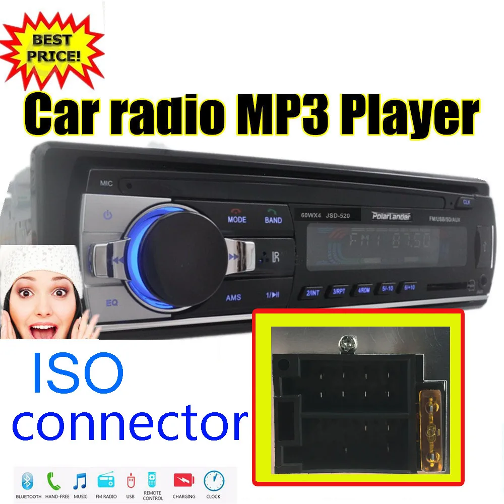 Polarlander bluetooth Авторадио автомобиля стерео радио FM Aux вход приемник SD USB 12V In-dash 1 din автомобильный MP3 мультимедийный плеер