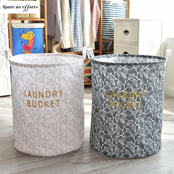 

Large 50*40cm Folding Laundry Basket Storage Basket Storage Barrel Cotton Linen Dirty Clothes Basket Hamper Toys Storage Bag
