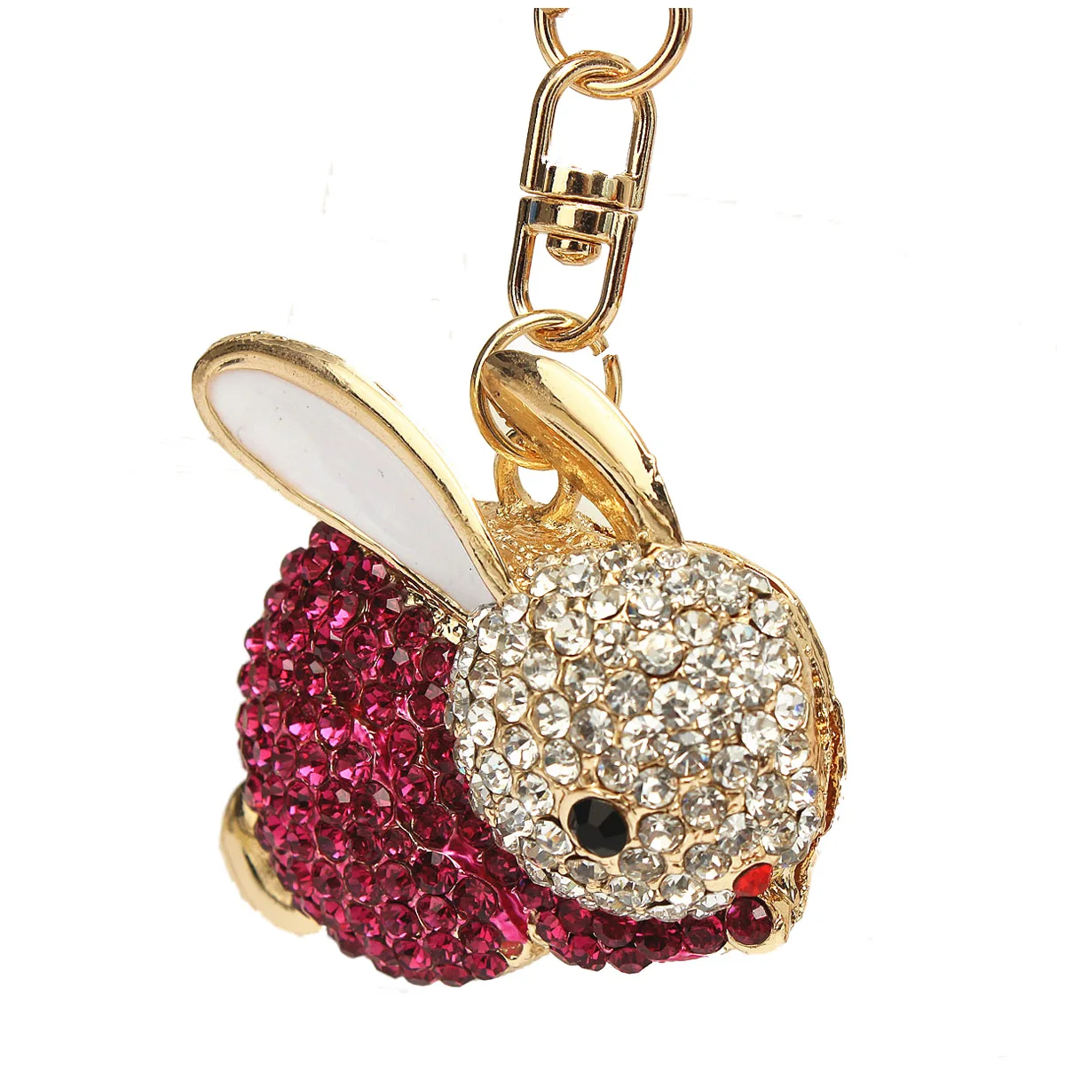 

Pink Rabbit Rhinestone Crystal Keyring Charm Pendant