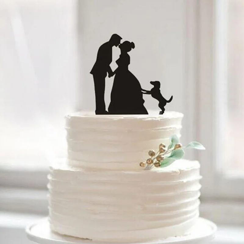 

Romantic Dogs Mr & Mrs Wedding Cake Toppers Personalized Wedding Event Party Supplies Mariage Party Favors Decor
