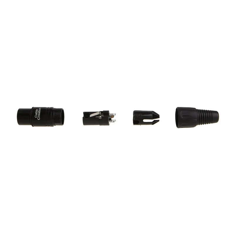 3 Pin XLR Тип припоя микрофонная линия разъем, черный корпус