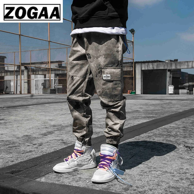 ZOGGA 2019 Spring Camouflage Military Male Full Length Cargo Pants Loose Cotton Mid-Waist Men Pants Without Fade/Shrink/Pilling