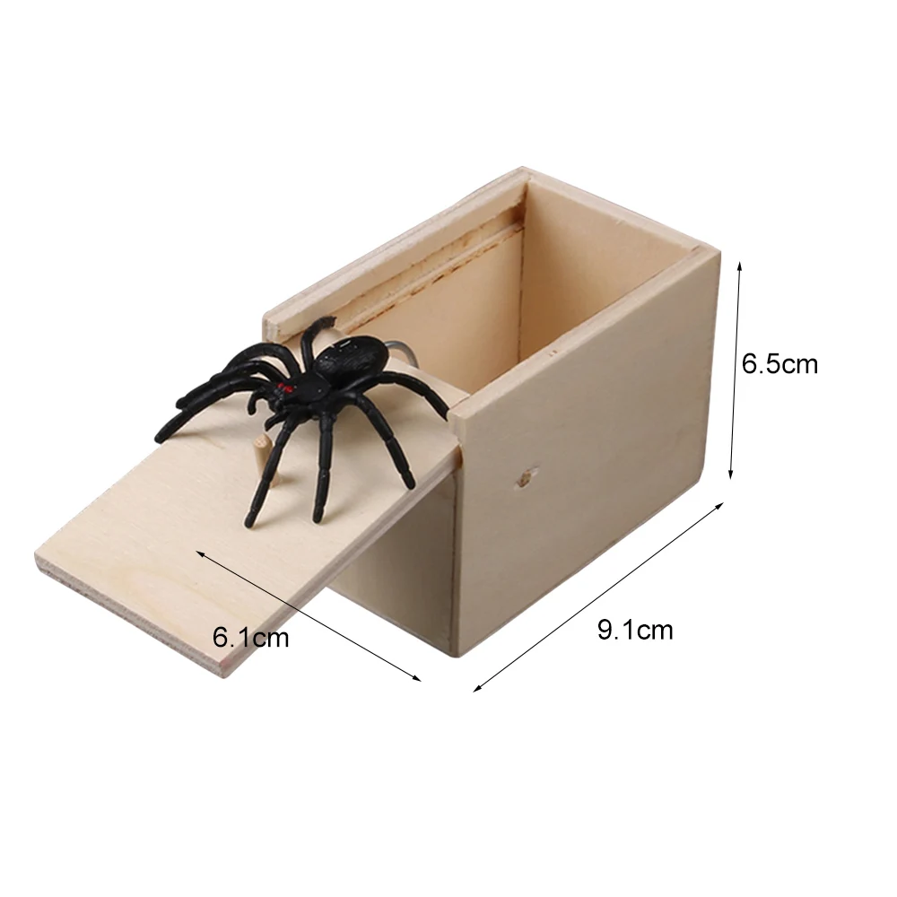 Мышь паук коробочка с сюрпризом шутки, развлечения, шалость, Веселые подарки игрушка для детей и взрослых, хитрая игрушка, пугающая деревянная коробка, пугающая маленькая жука - Цвет: A2