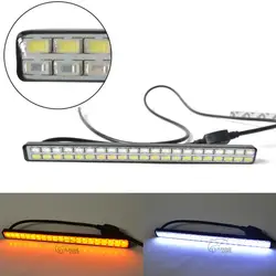 

Newest 21 LED White + 21 LED Yellow 5630 Car styling Daytime running lights Turning Signal DRL Waterproof Free Shipping